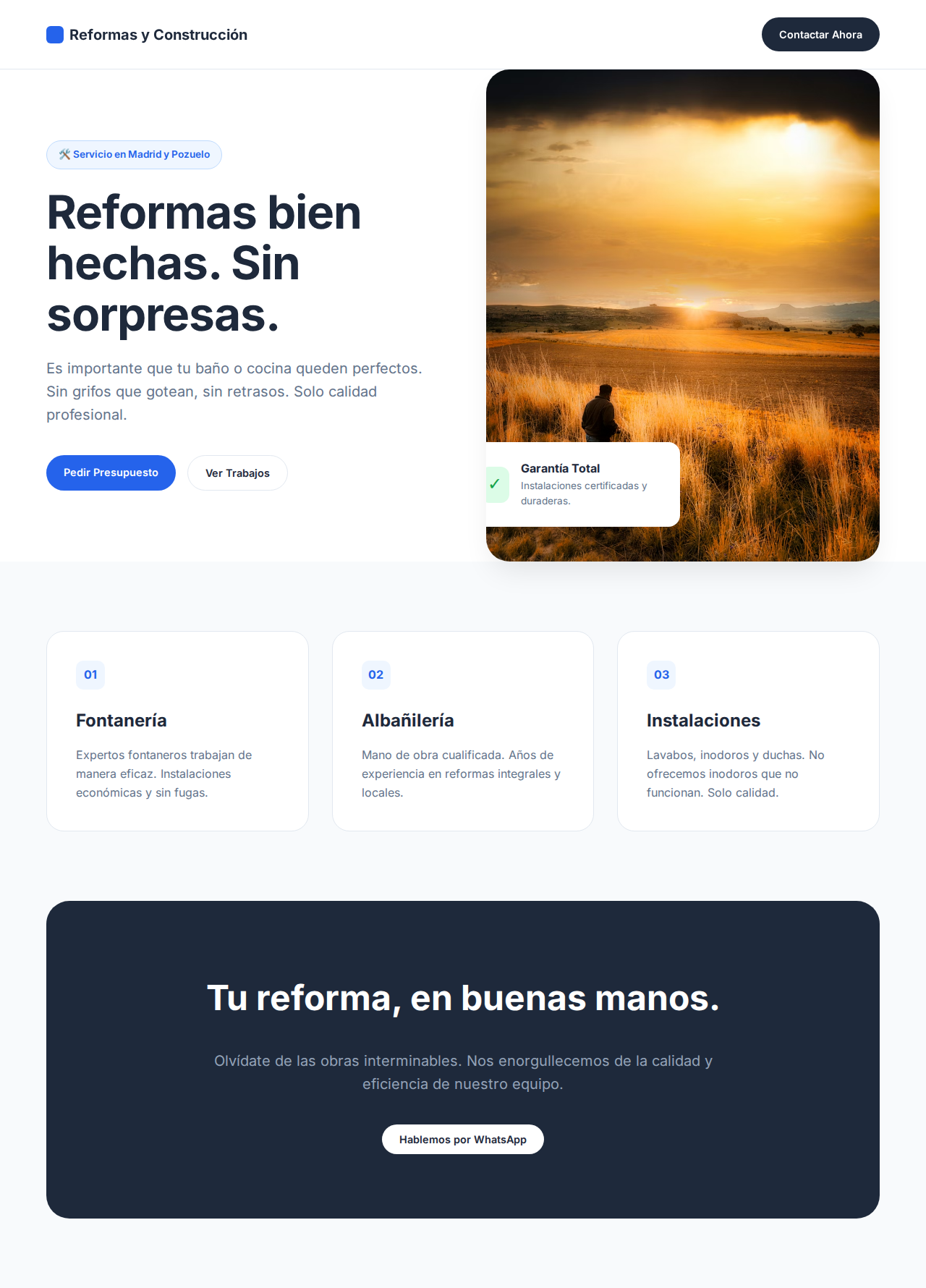 Web corporativa limpia y moderna
